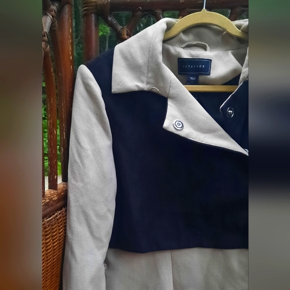 Metaphor Tan & Black Trench Jacket - Picture 3 of 9